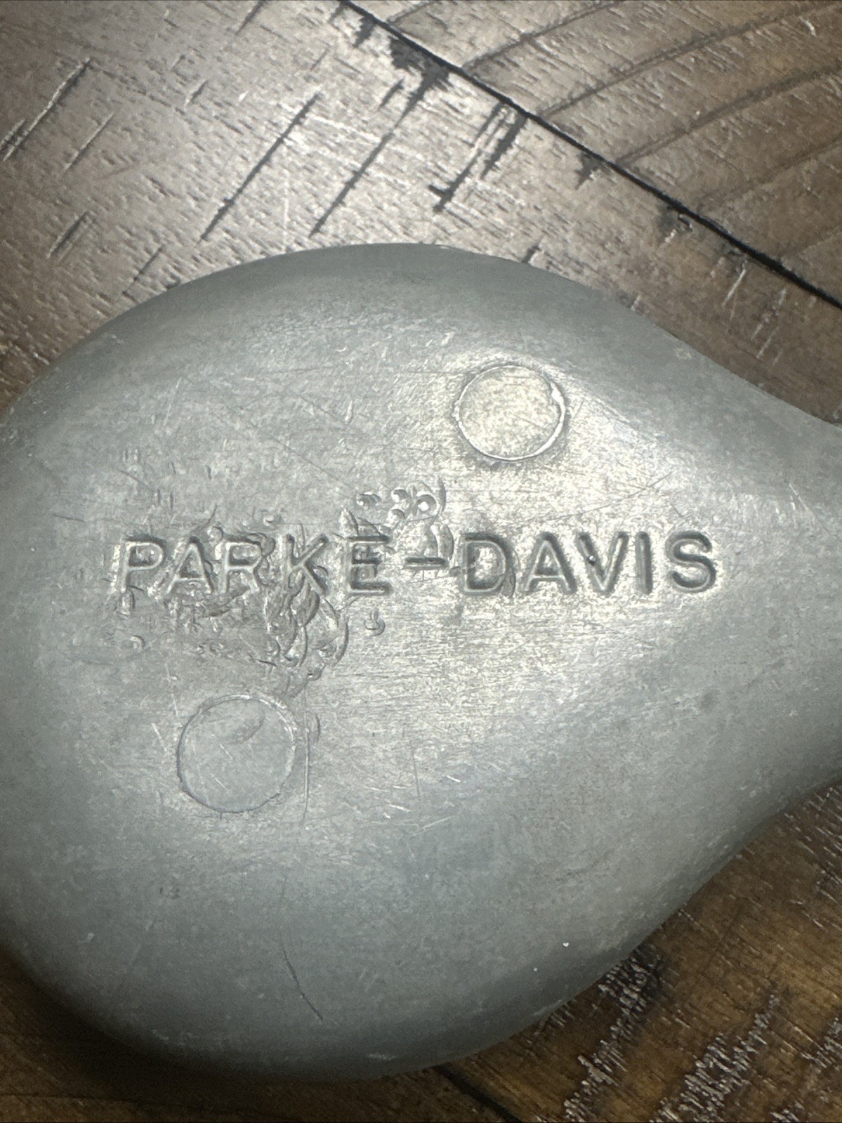 2 Parke-Davis TABRON 1950s Vintage Pharmaceutical Pewter Fetus Paperweight VGC