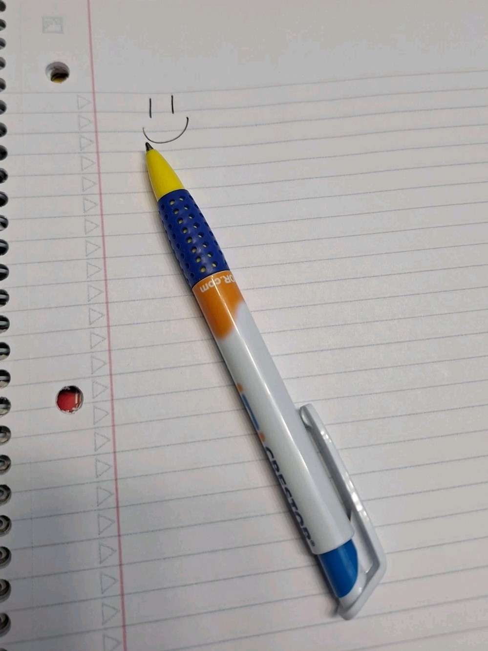 Crestor Drug Rep Pen Black Ink Works Blue Comfort Grip Yellow Tip