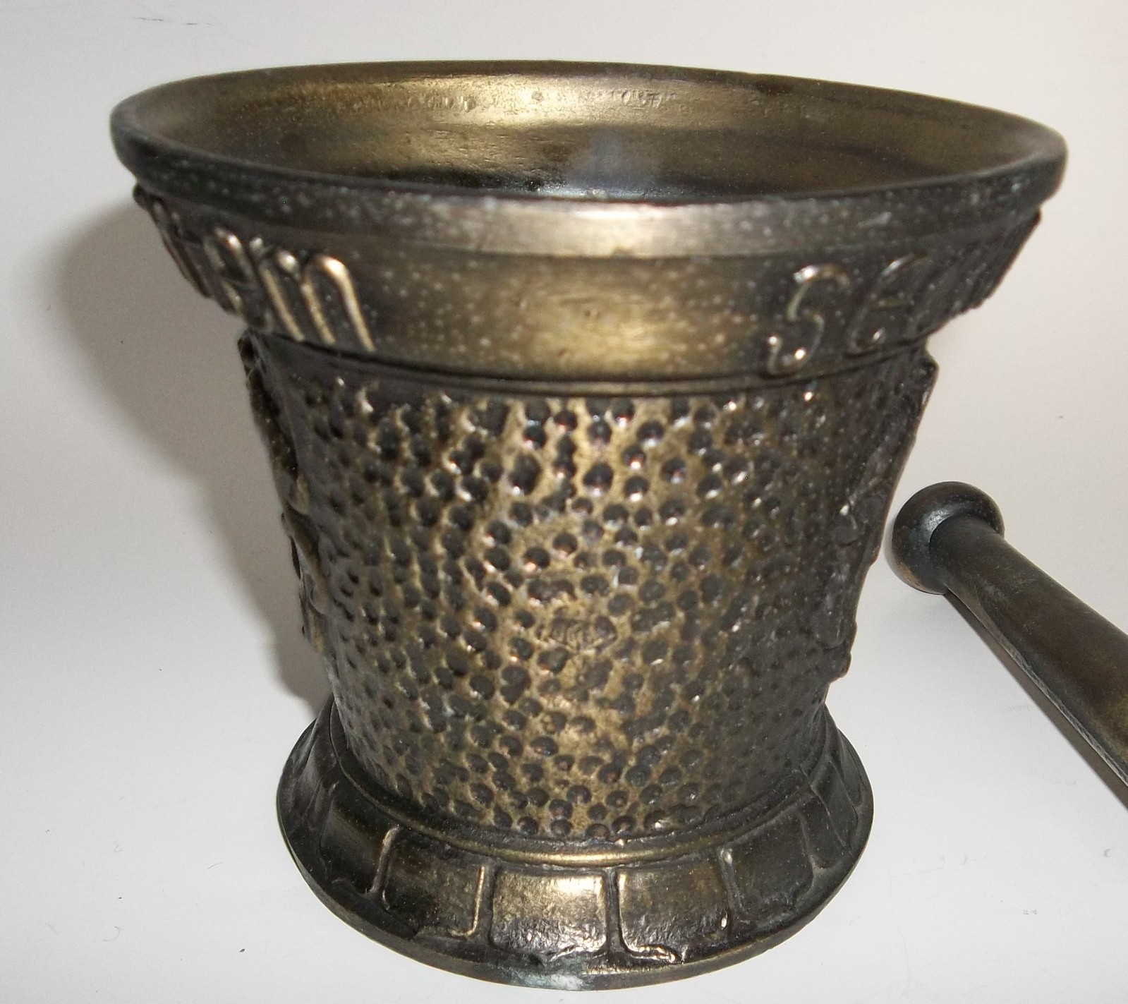 Vintage Heavy Brass RX Pharmacy Apothecary Mortar & Coricidin Pestle