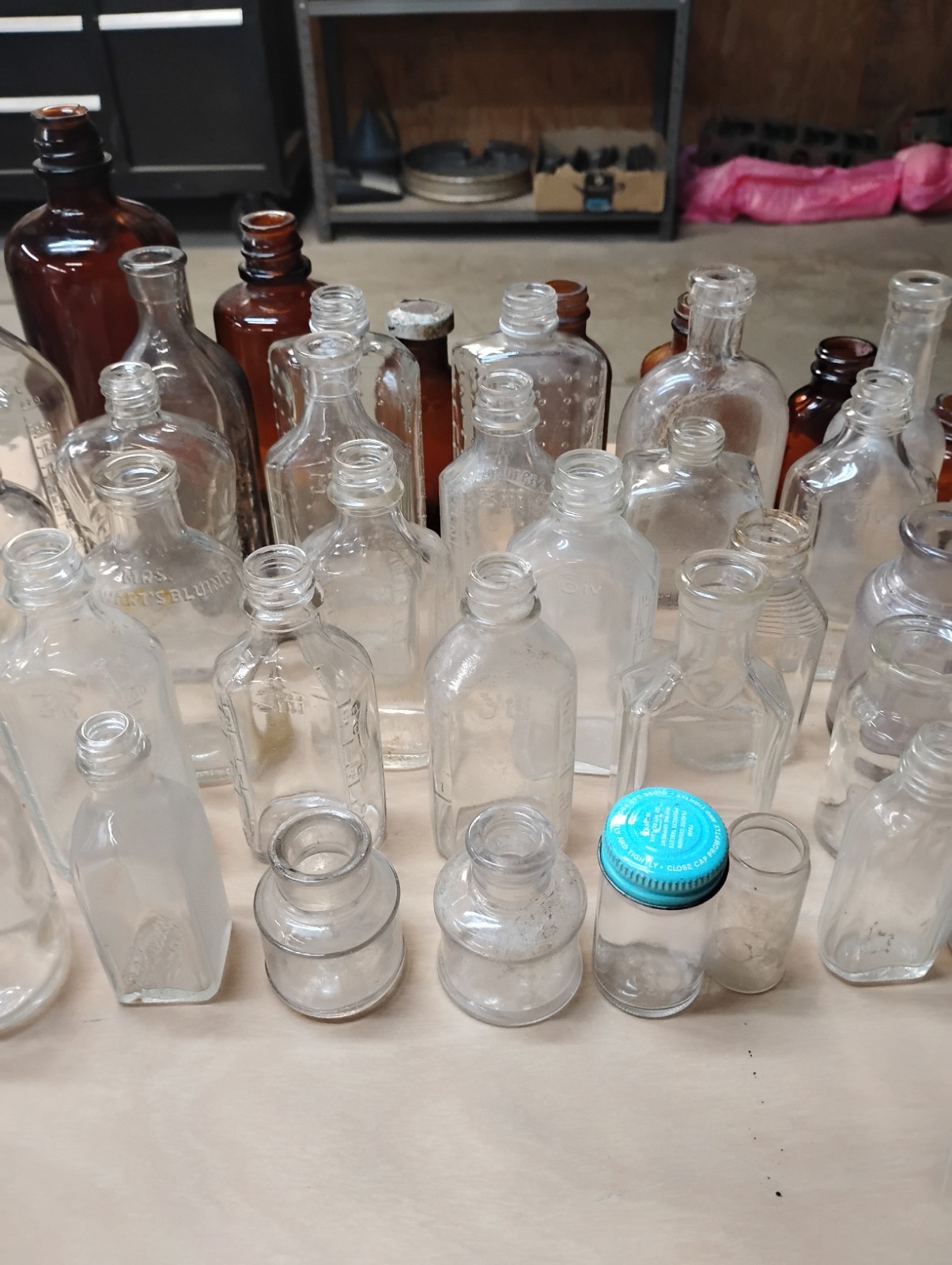 Lot of 47 Vintage Glass Medicine Apothecary Bottles