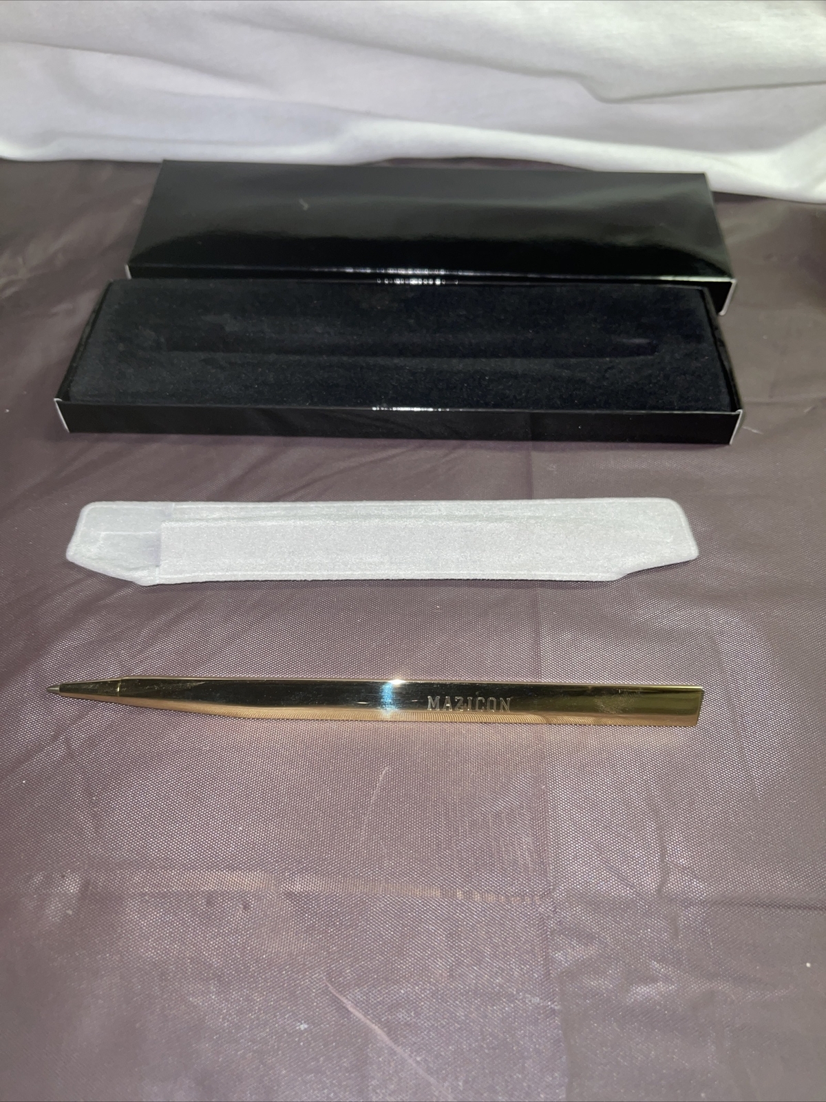 Vintage Roche Pharmaceutical Recognition Pen HIVID MAZICON Roche 1992 Gold Metal