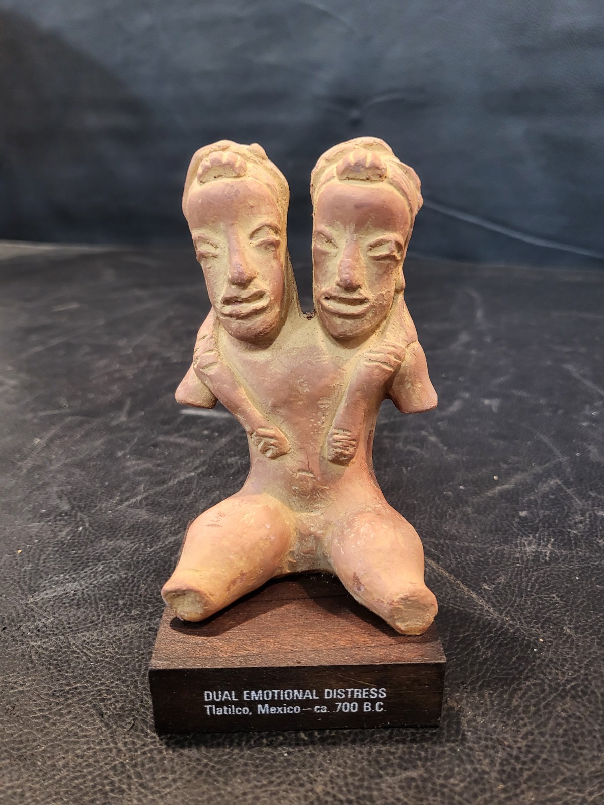 ETRAFON DUAL EMOTIONAL DISTRESS TERRACOTA FIGURE IN EXCELLENT CONDITION ( NEW )