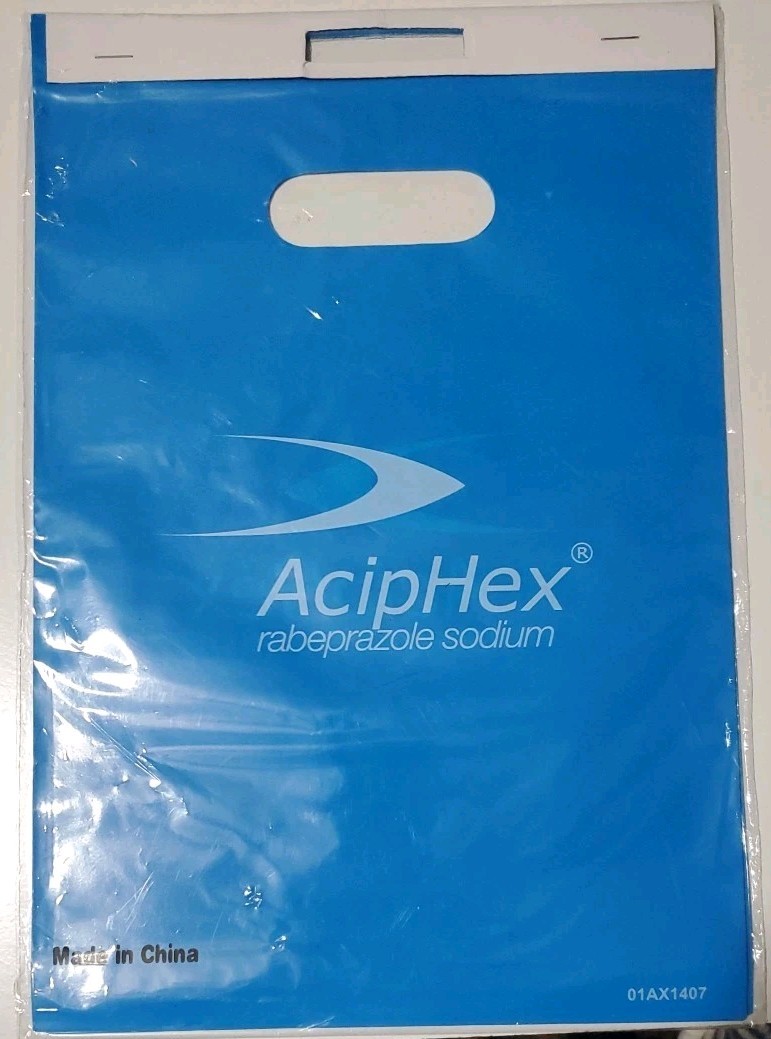 New LOT 25 AcipHex Drug Pharmaceutical Plastic Merchandise Bag 8 7/8″ x 12″ Blue