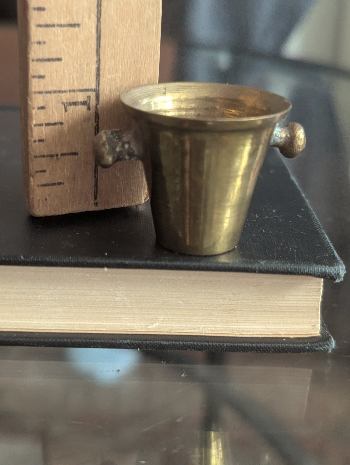Vintage Dollhouse Miniature Brass Mortar Bucket Decorative Art