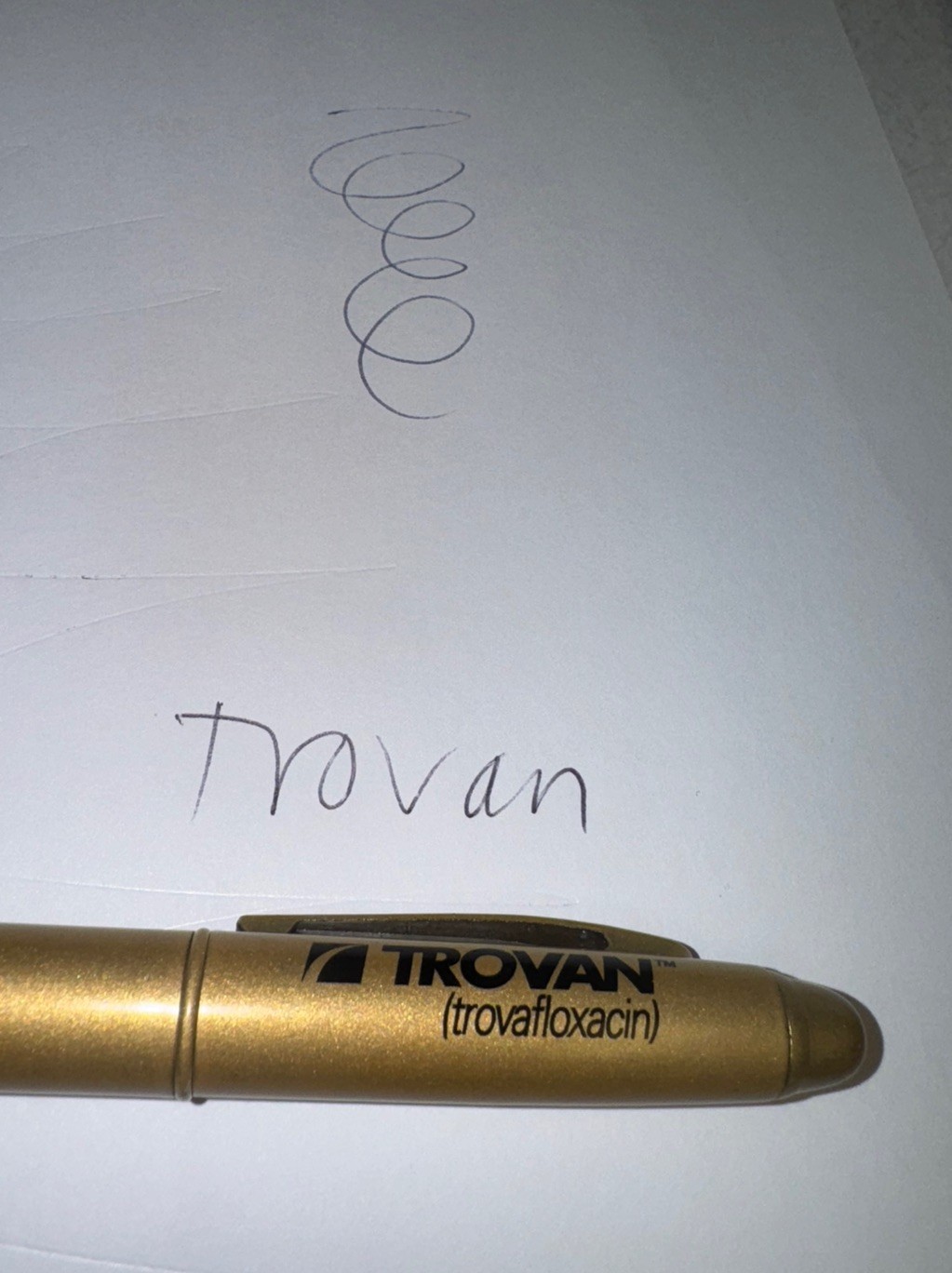 TROVA Trovafloxacin PEN Metal-Refillable Ball Point-Pharmaceutical Promo HTF!! 2