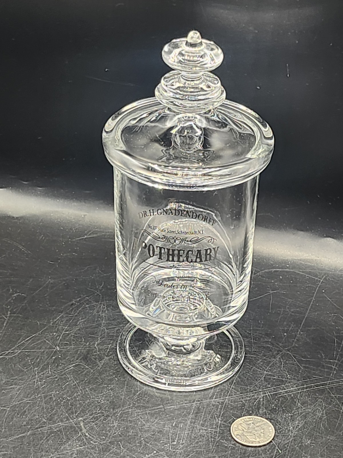 Balfour Apothecary Dr. H.GNADENDORFF. Schenectady,NY Pedestal. 8″H