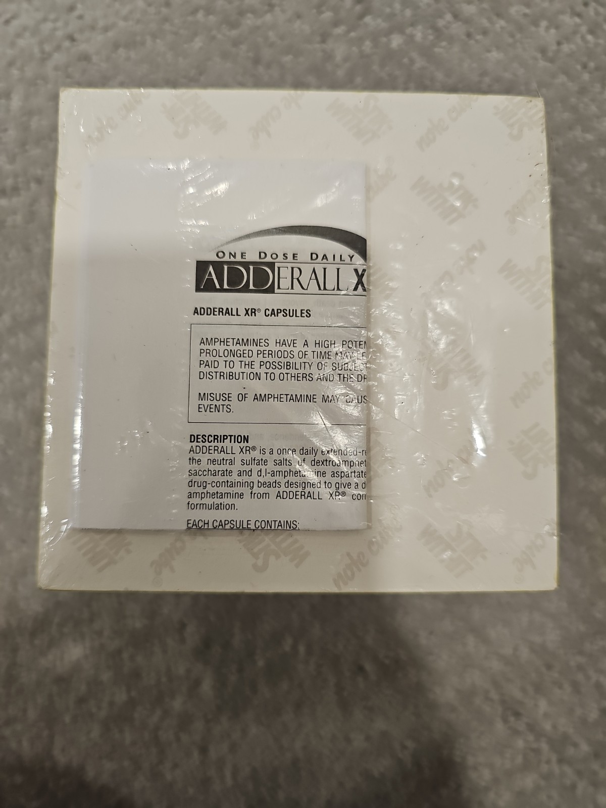 Vintage ADDERALL XR Note Pad Cube Drug Rep Swag Pharmaceutical ADHD 2005 Shire