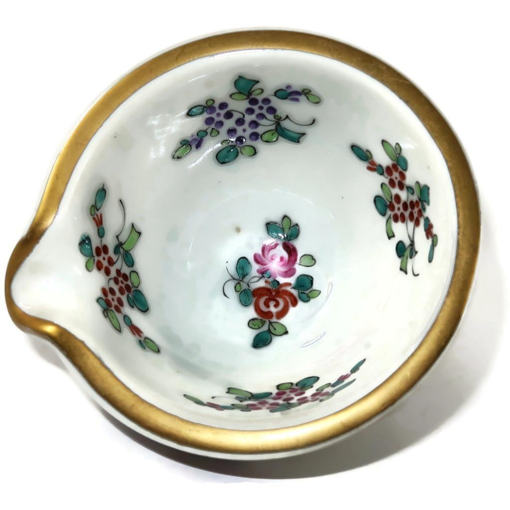 Edmé Samson Ceramics Porcelaine de Paris Imari Style Mortar & Pestle w/Stand, 4″