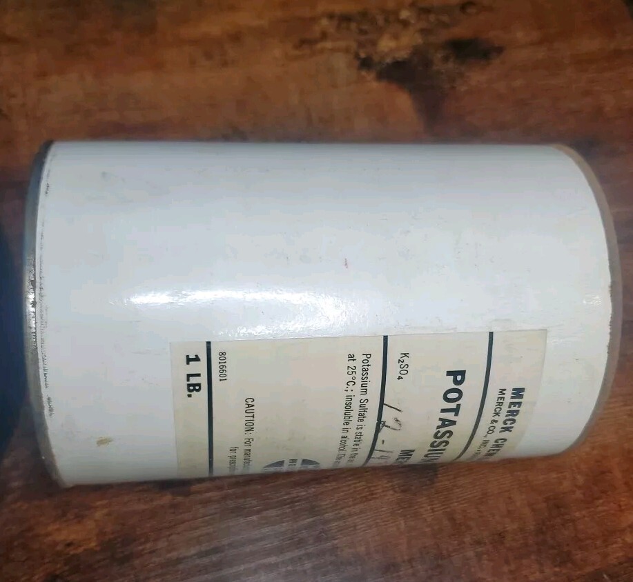 Vintage Merck & Co Potassium Sulfate Sealed Full 1lb Collectible Apothecary