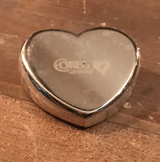 COREG CARVEDILOL PHARMACEUTICAL DRUG REP SILVER HEART PAPERWEIGHT HEAVY