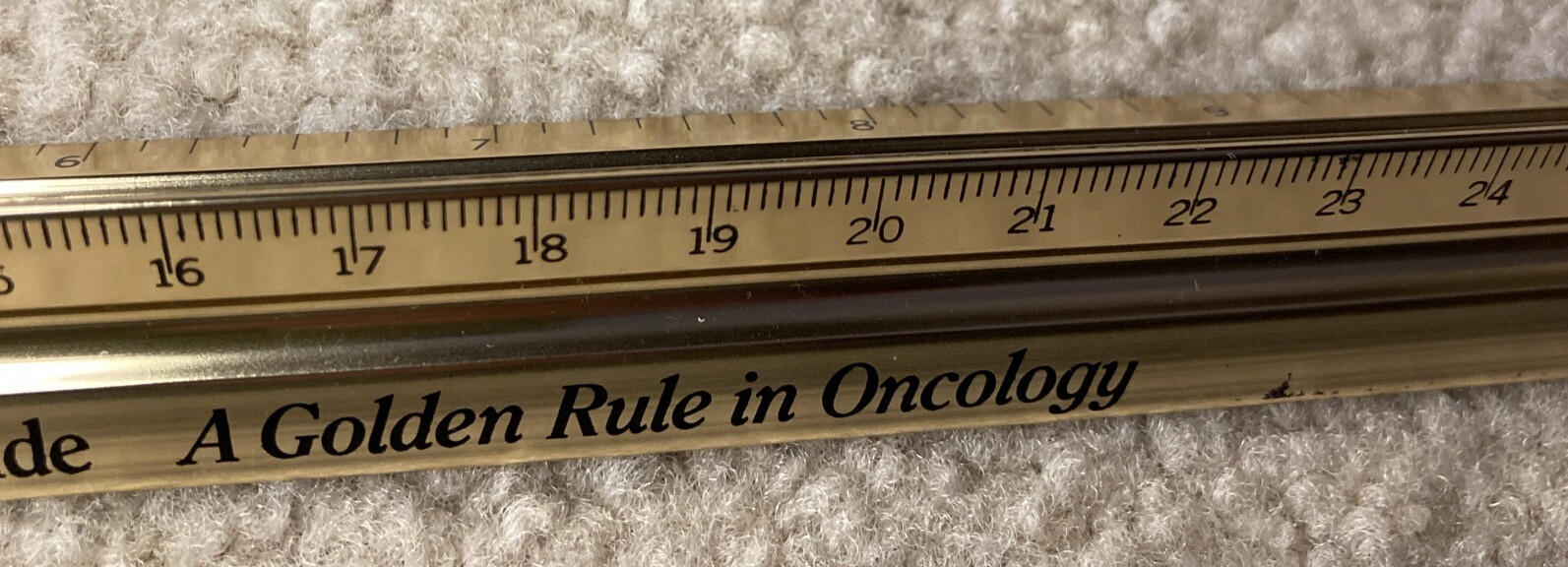 Vintage 1986 Pipracil 12” Metal 3 Sided Ruler Drug Rep. Advertising Medical