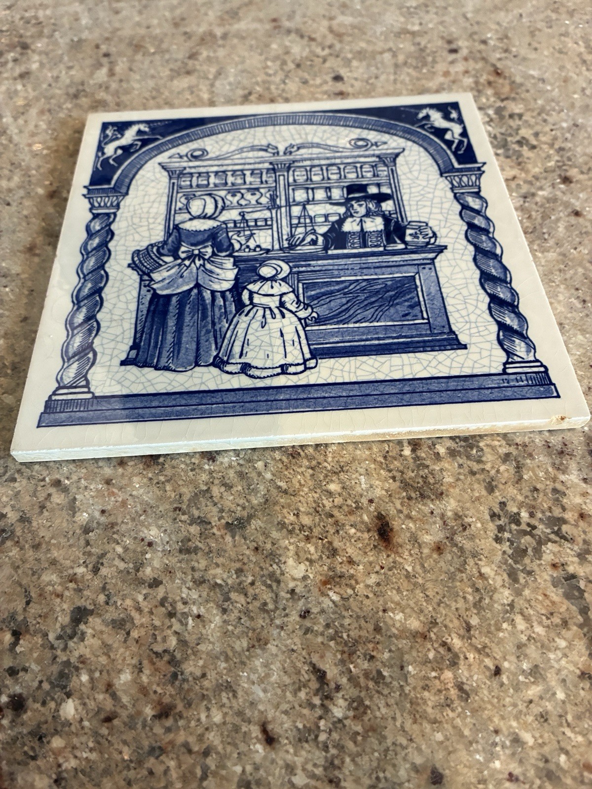 BURROUGHS WELLCOME CO. BLUE DELFT PHARMACY Handmade Tiles 6″x6″