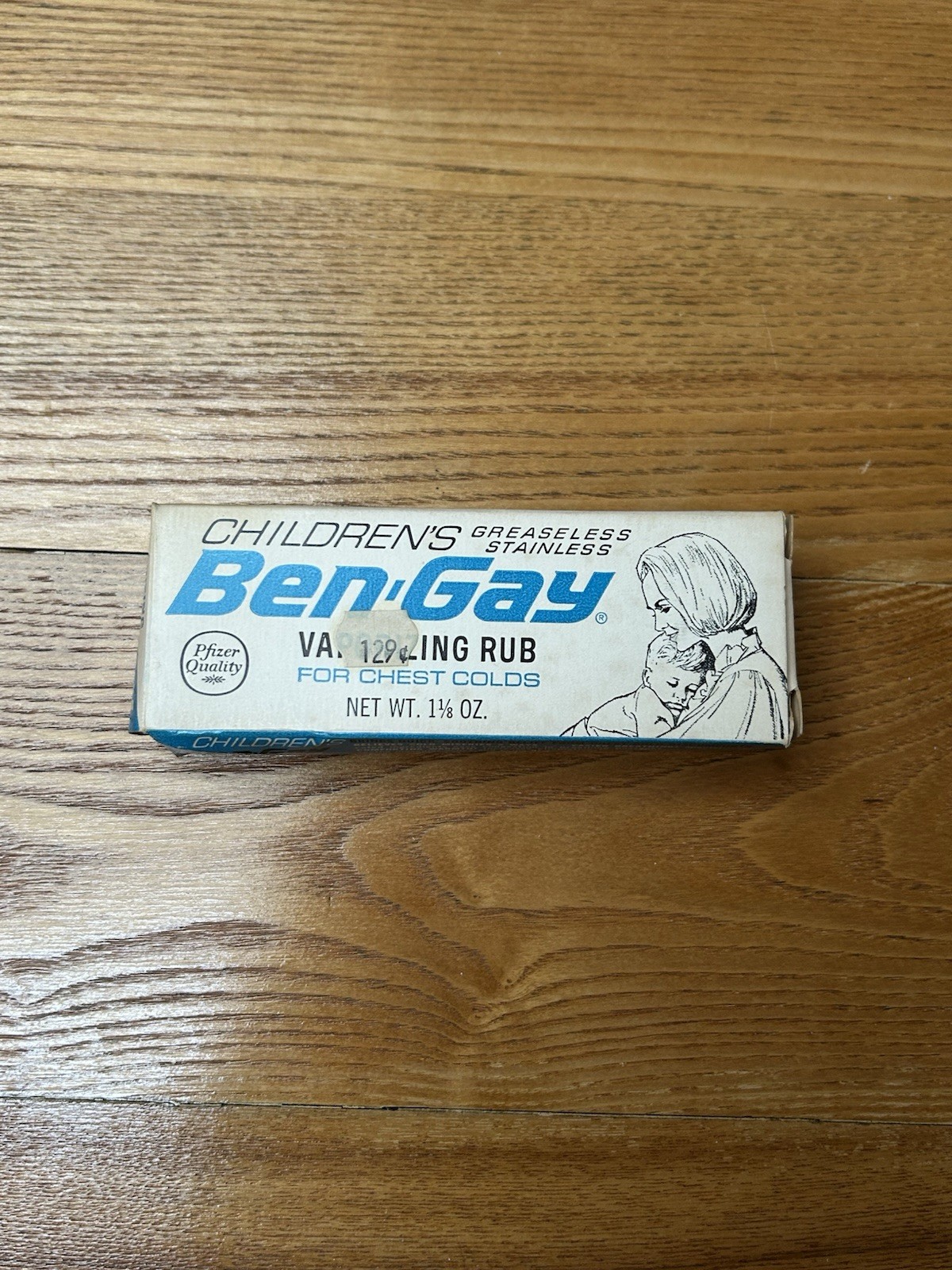 Vintage 1966 Children’s BEN-GAY VAPORIZING RUB in box Pfizer metal tube NOS 60s