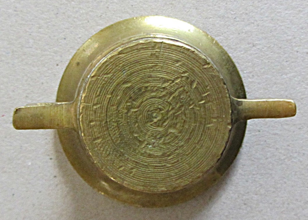 VINTAGE SMALL BRASS MORTAR WITH HANDLES~2 1/8” TALL~VERY GOOD