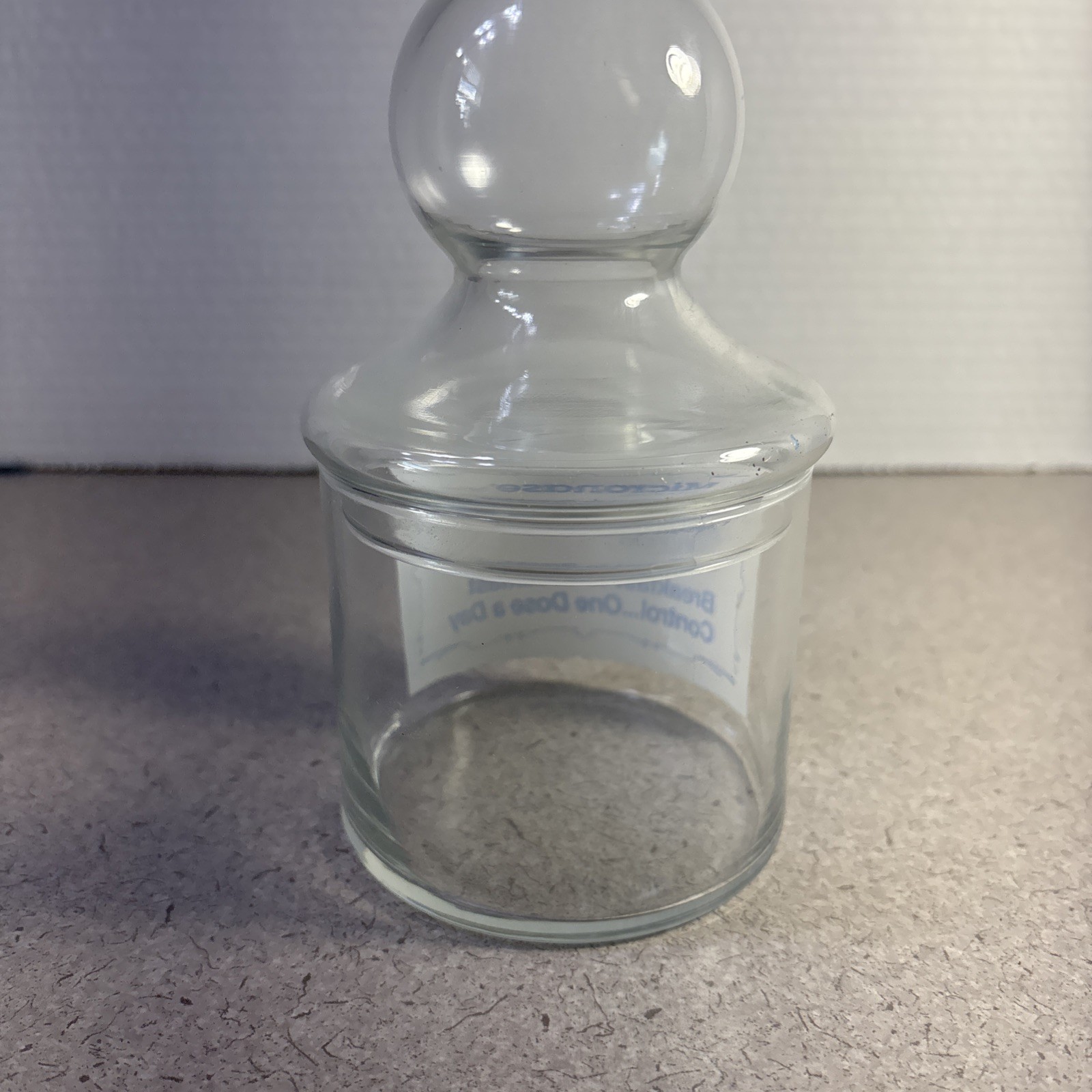 Micronase Drug Rep Pharmaceutical Advertising Apothecary Jar With Lid Glass