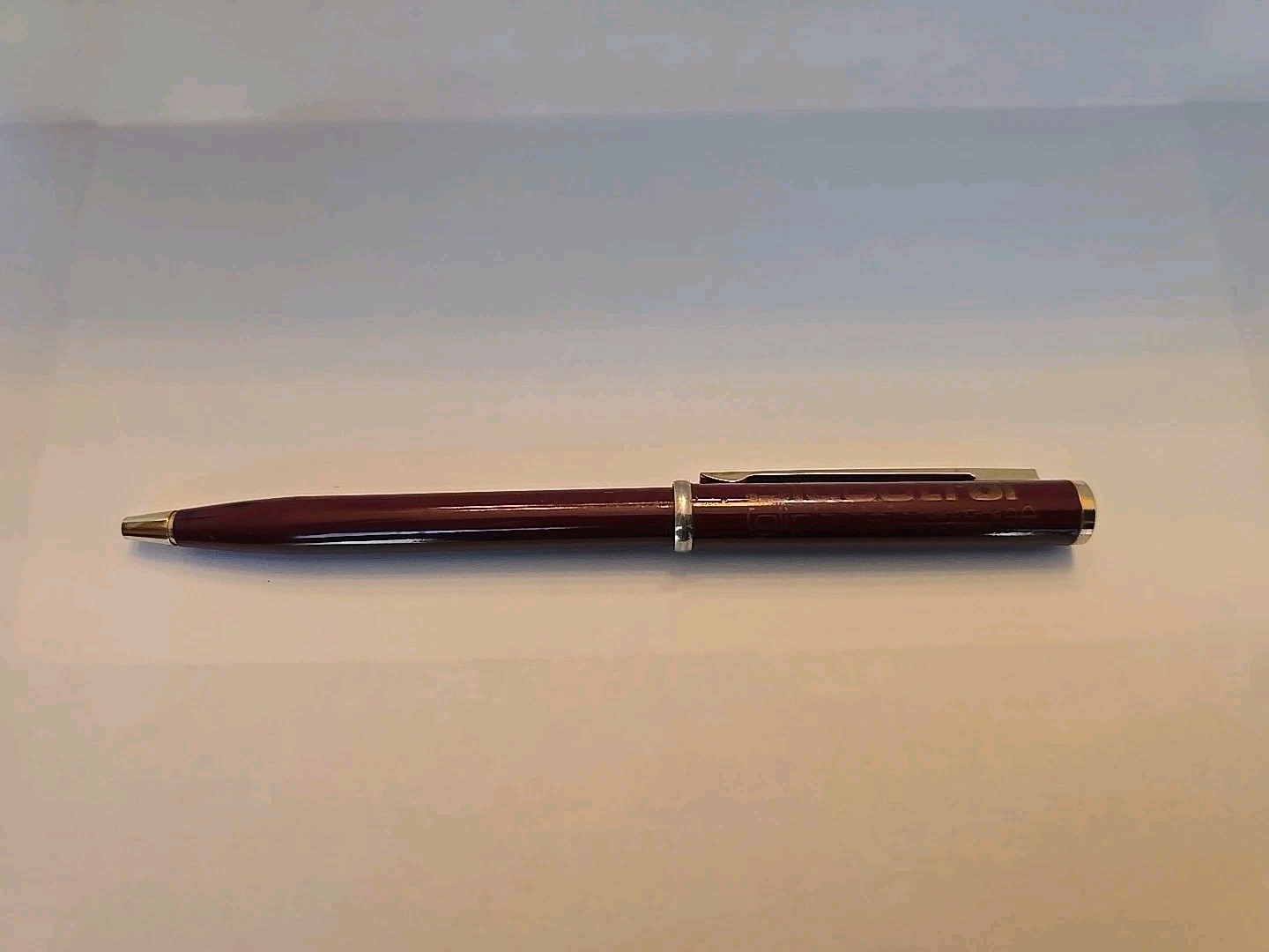 Glucotrol Pharmaceutical Drug Rep Metal Pen, Burgandy W/ Gold Vintage Writes!