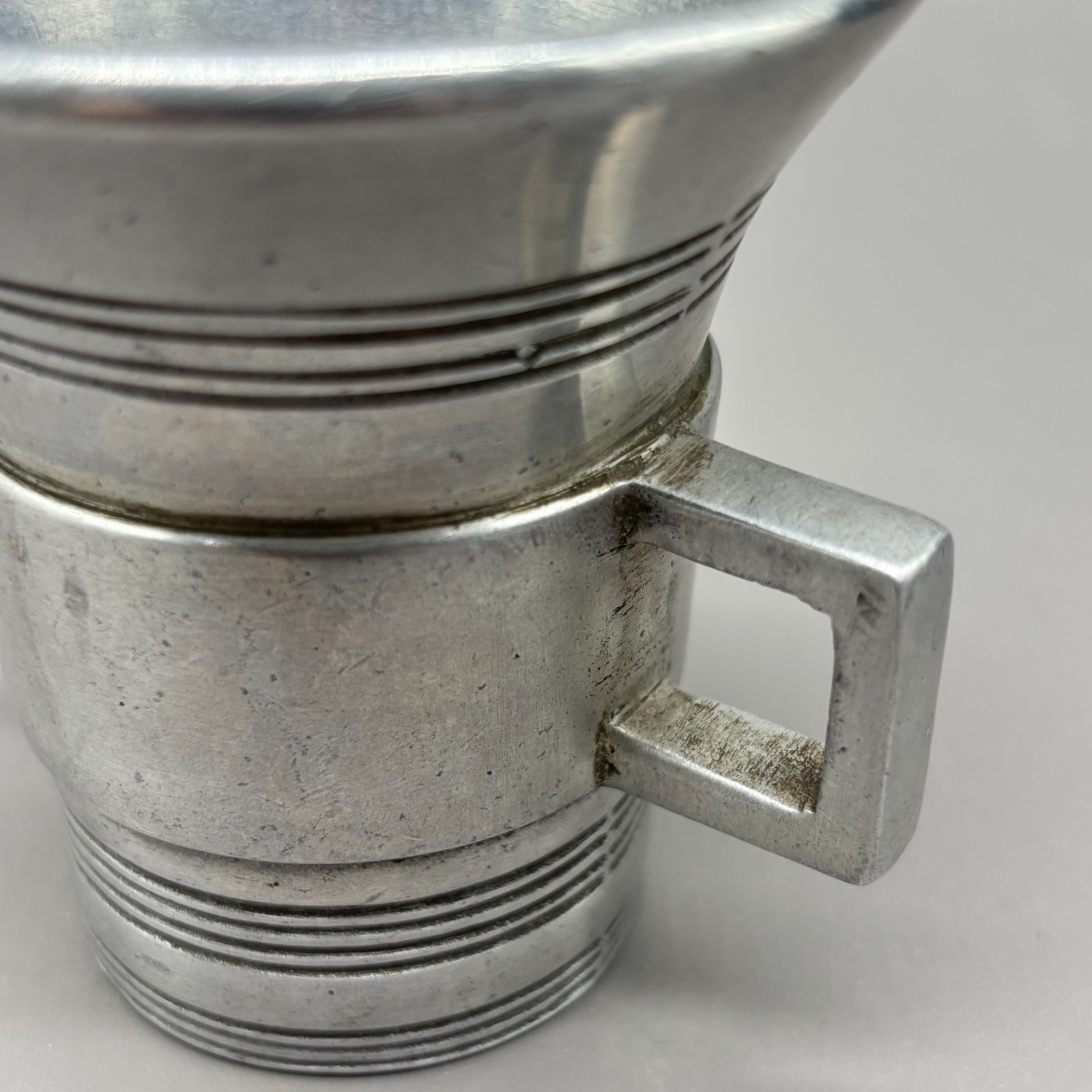 Vintage Stede Pewter Apothecary Mortar Handled Pharmacist Cup Mid Century Modern
