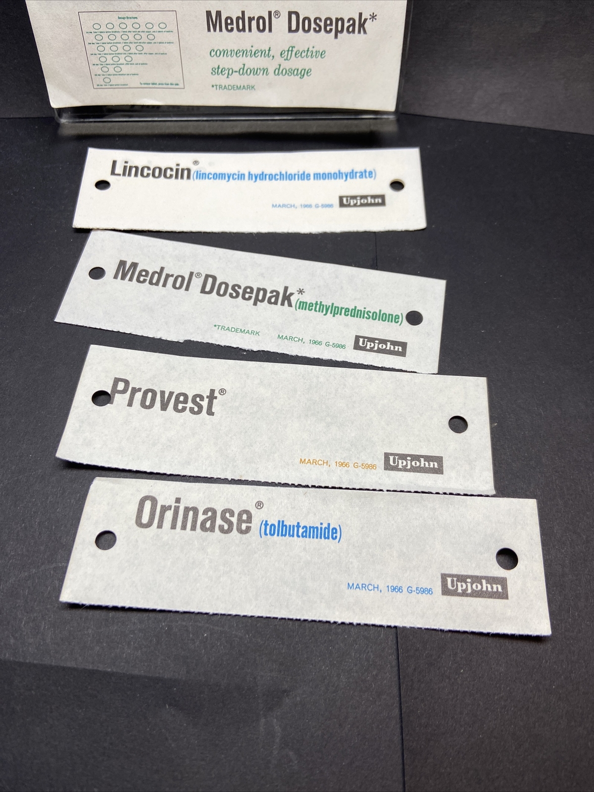 1966 Vtg Advertising Upjohn Dr Script Desk Pad Medrol Medicine Pharmaceuticals
