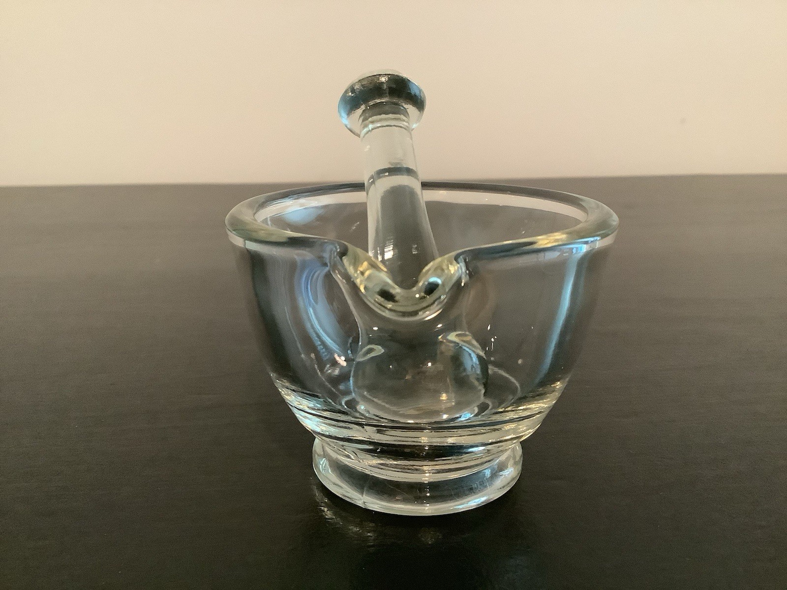 Mortar & Pestle Apothecary Laboratory Clear Glass Made In USA Vintage Pharmacist