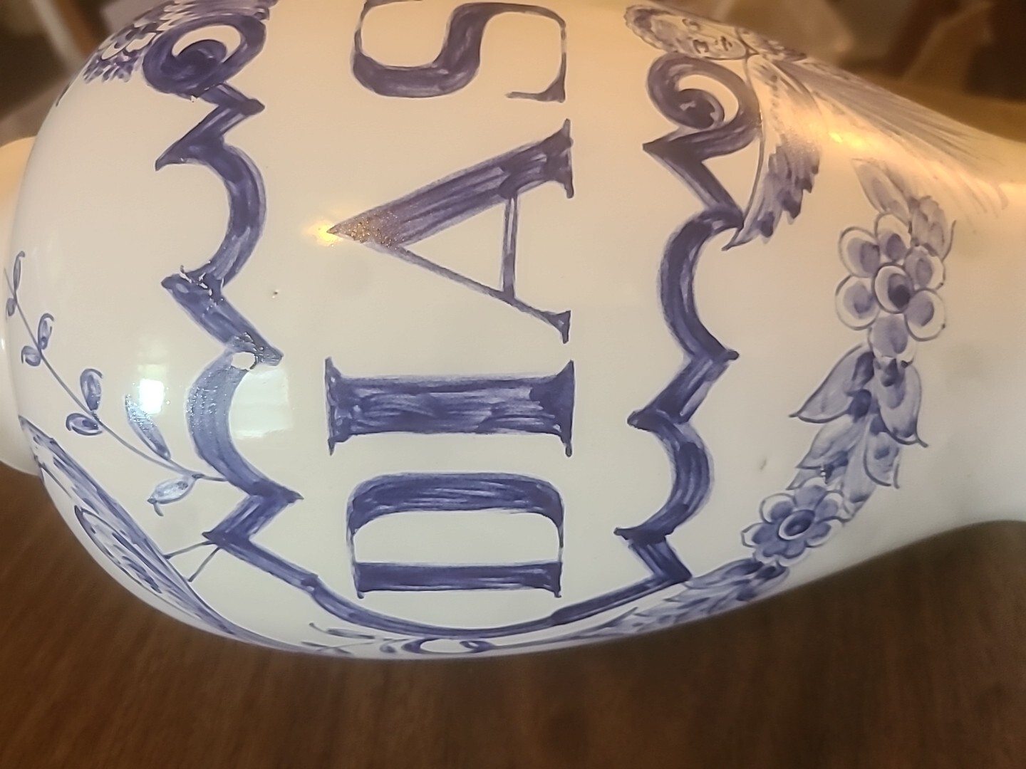 1989 Lilly Blue & White Apothecary 10″ Vase Diascord Portugal Pharmacy Pharma