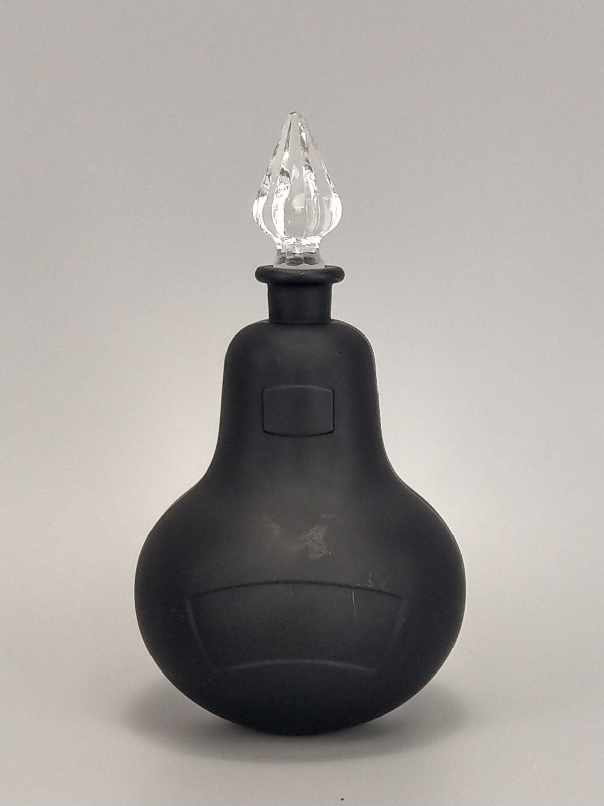 Vintage black matte glass apothecary bottle Royal Pharmaceutical Society