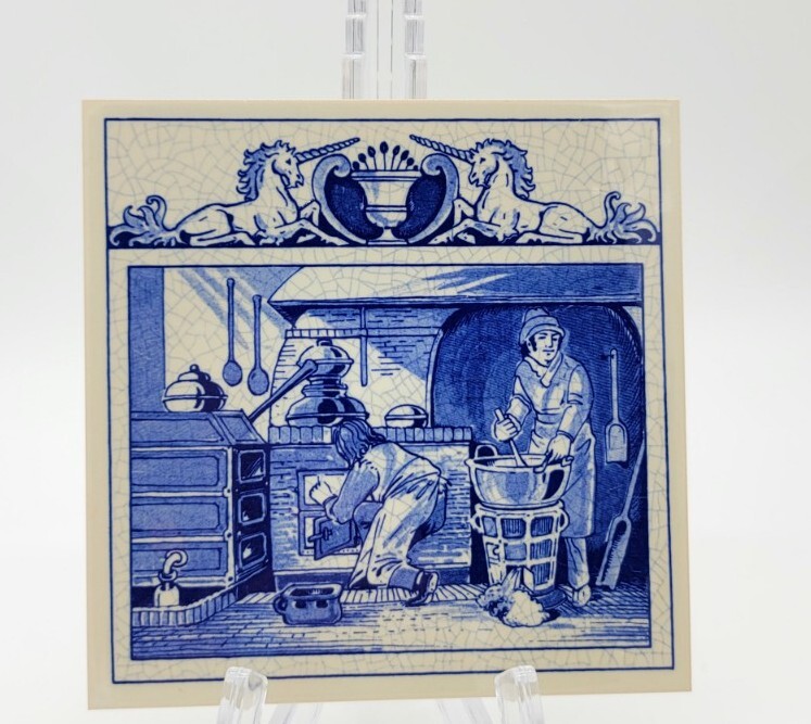 Burroughs Wellcome Delft Holland Pharmacy Pill Tile Pharmacist’s Laboratory 1990