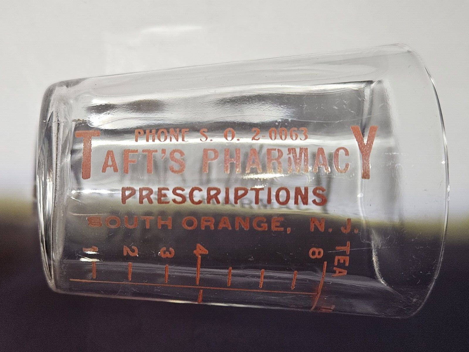 Vintage Tumbler Dose Glass Taft’s Pharmacy South Orange NJ