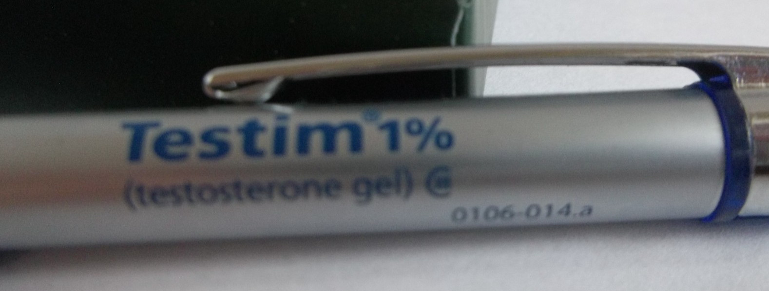 Testim 1% Promotional Pen – Metal Body w/ Rubberized Grip – Medium Weight