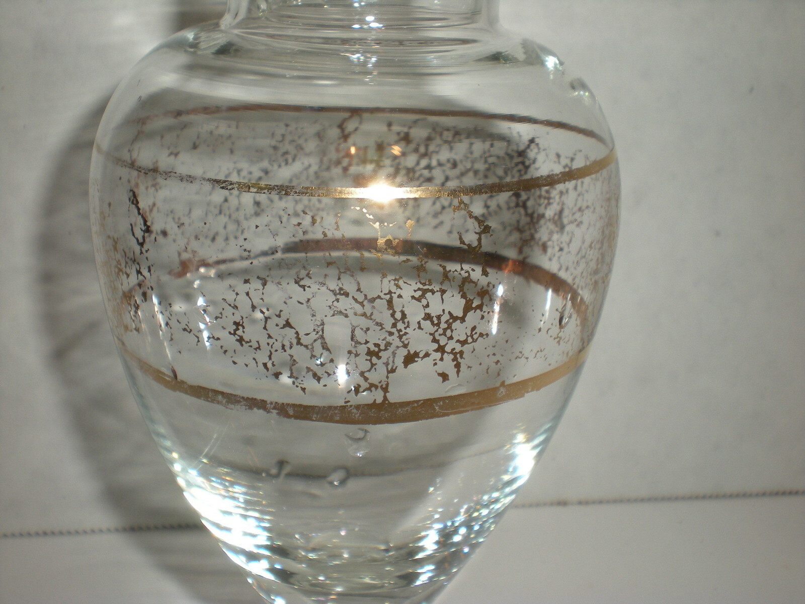 Antique Apothecary Jar Gold pattern vtg glass candy container RARE