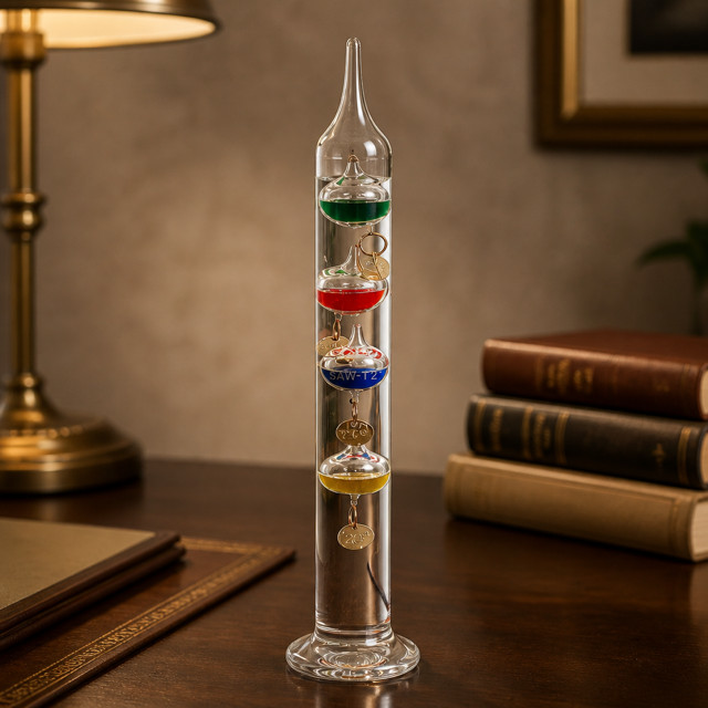 RARE UNIQUE 9″ Glass Galileo Thermometer with LILLY logo -Pharma (+ BONUS Items)