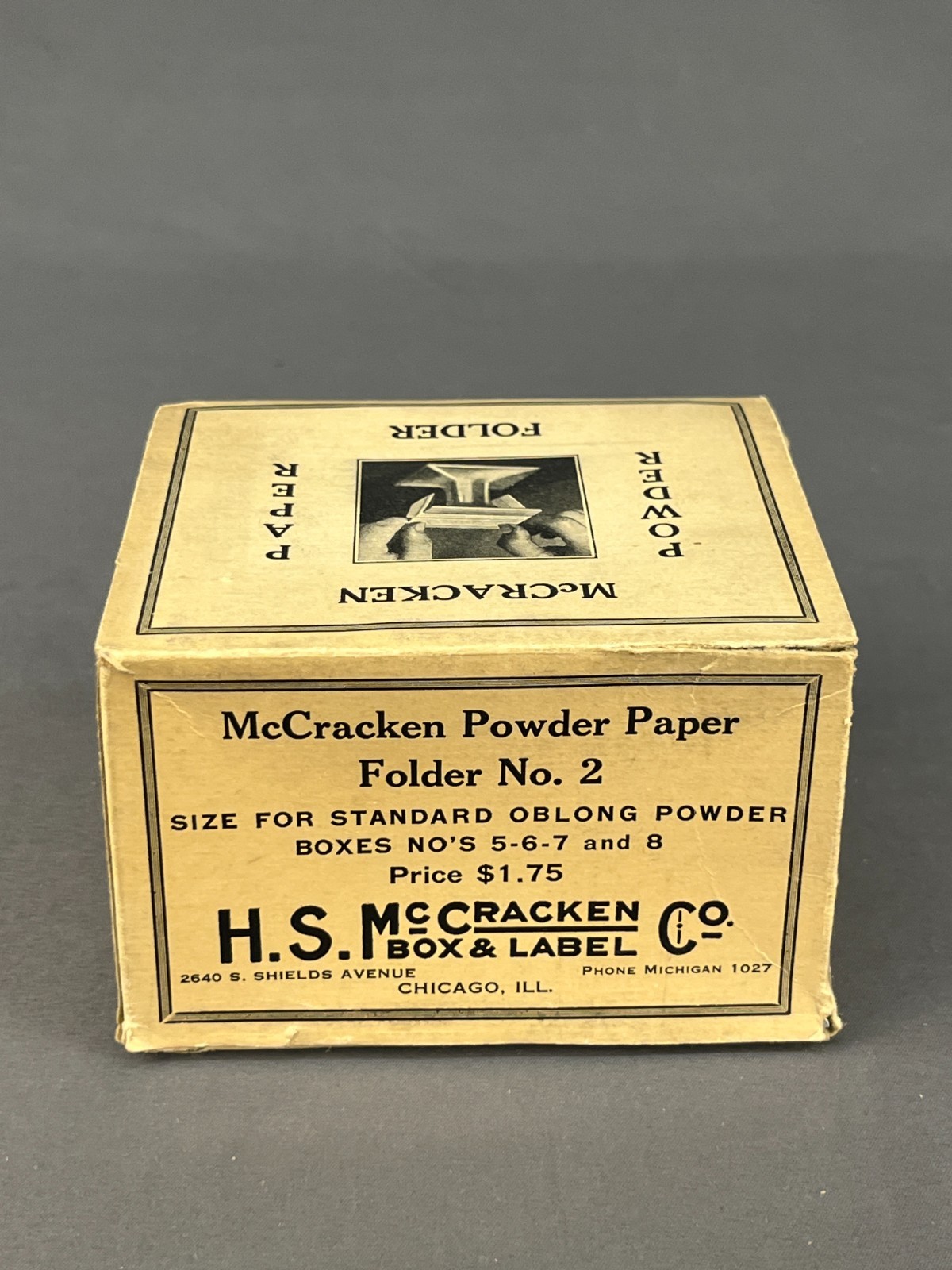 Vtg McCracken Powder Paper Folder No. 2 Pharmaceutical Rx in Box; Unused (E6)