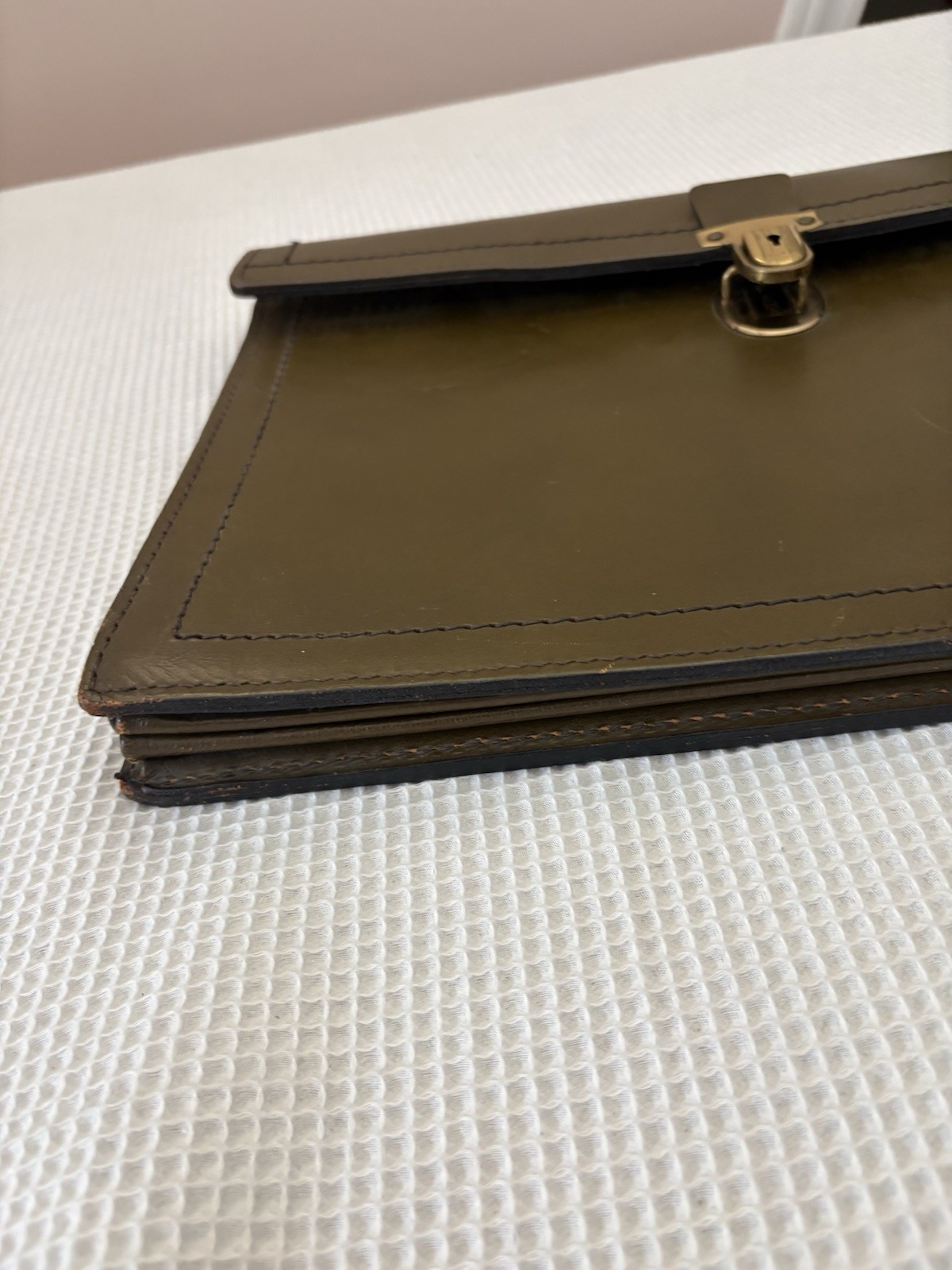 Hoffman La Roche Vintage Leather Document Bag Homa Nutley NJ Pharmaceutical Rep