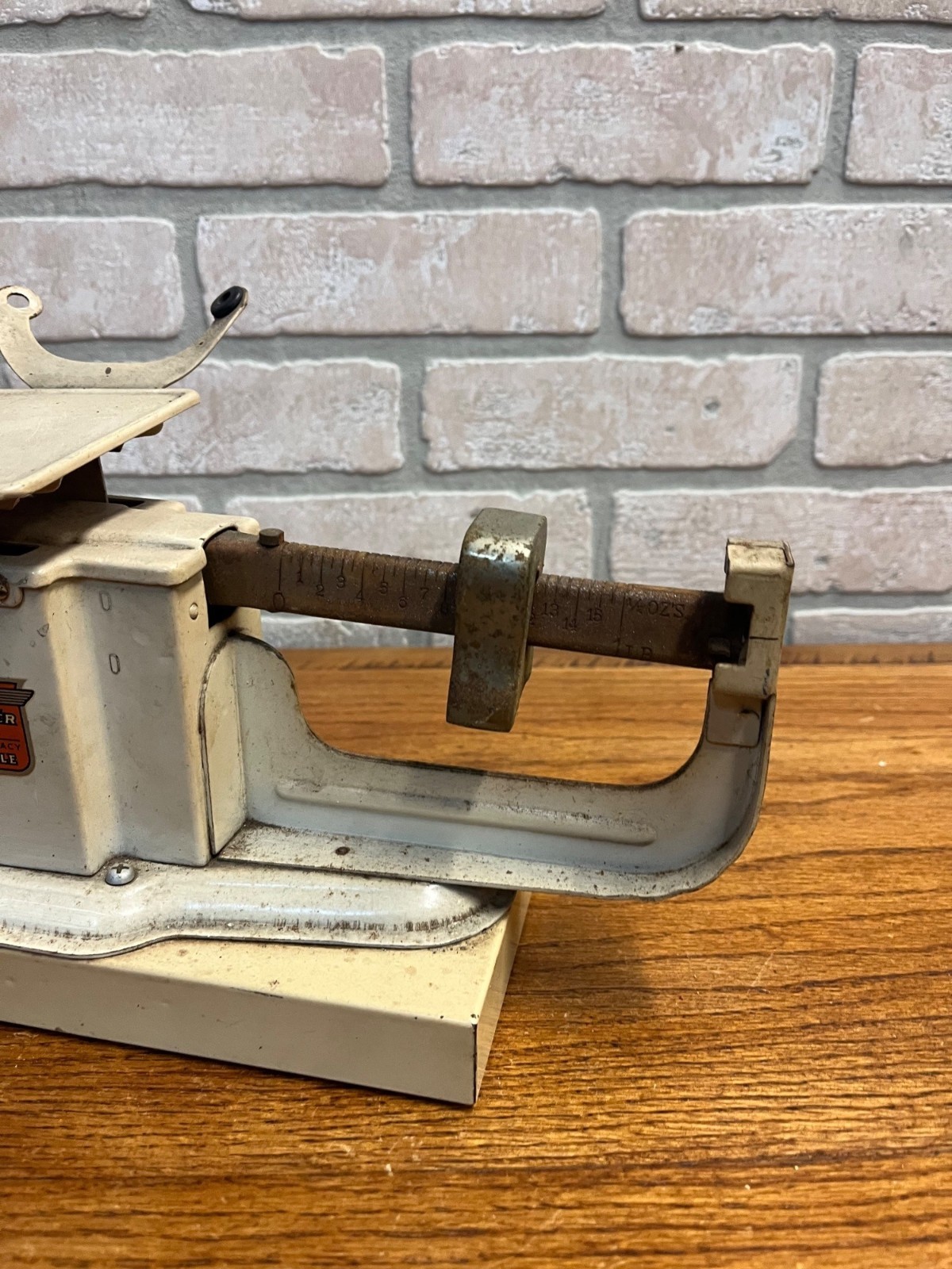 Vintage Triner Beam Scale Apothecary Pharmacy Drug Store White
