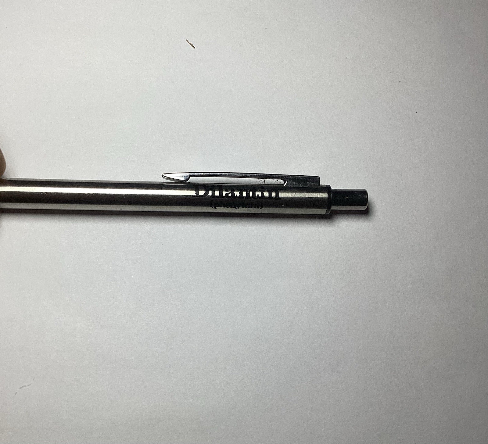 Drug Rep Thin Silver Metal PEN Pharmaceutical Promo Dilantin