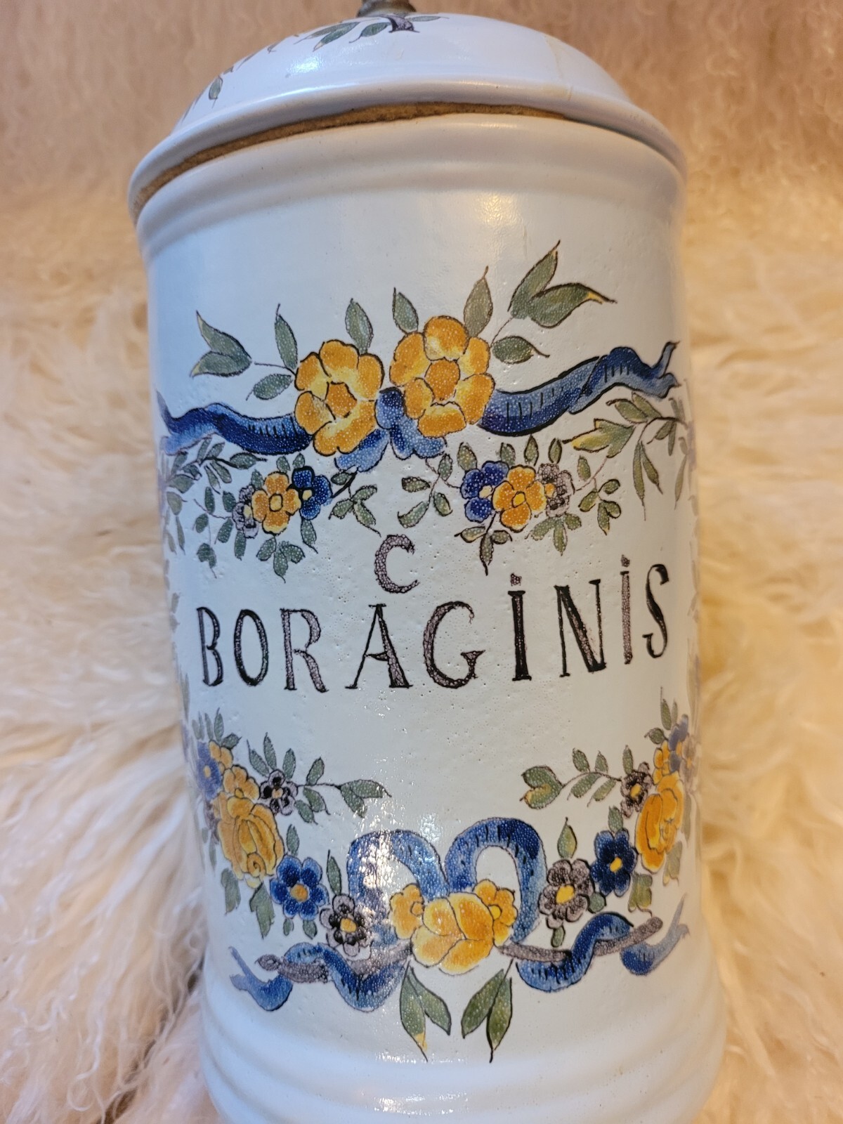 🌼💡VTG Apothecary Jar Pharmacy Drugstore Jar Lamp “Confect Boraginis”🌼💡
