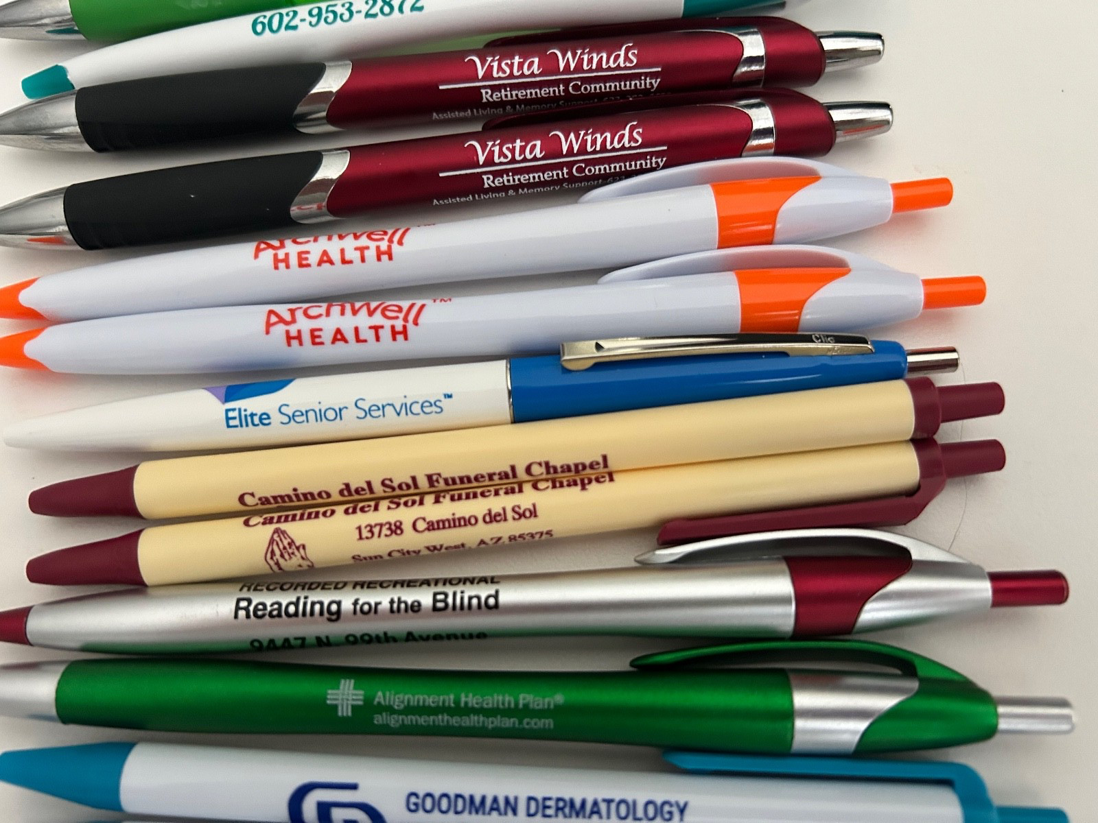 31 Lot Promo PENS Healthcare,Medical Service, Aging,Senior Living,Funeral,Health