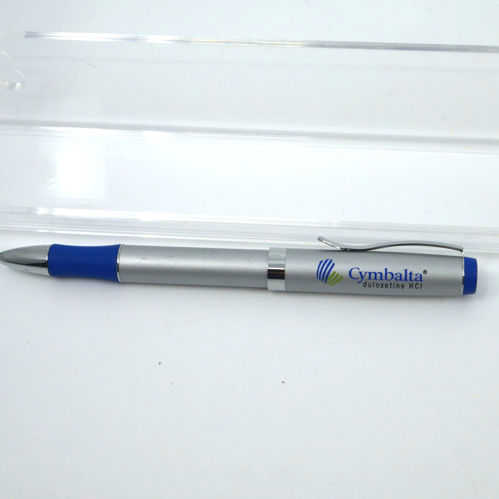 CYMBALTA Rep Pharmaceutical Advertising Pen Metal p2 silver indented grip