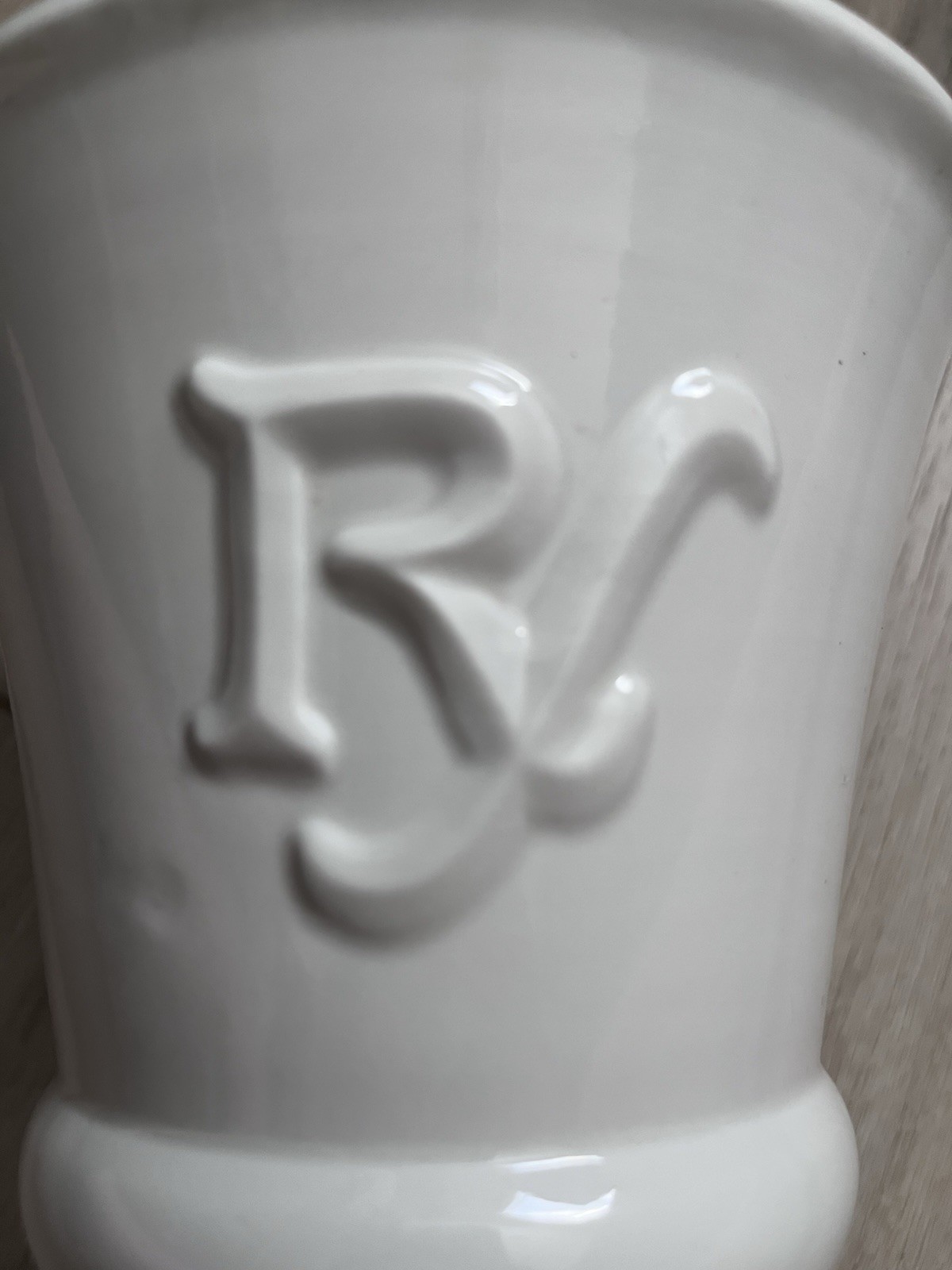 Vintage Antique Pharmacy Mortar Display RX White Ceramic
