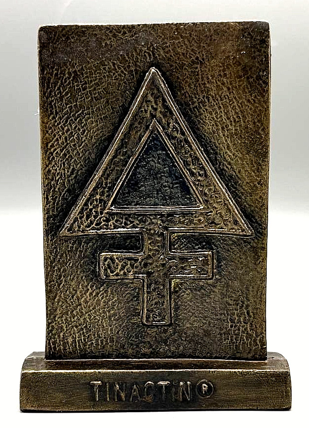 Vintage Tinactin Pharmaceutical Sulphur Symbol Metal Paperweight (1981)