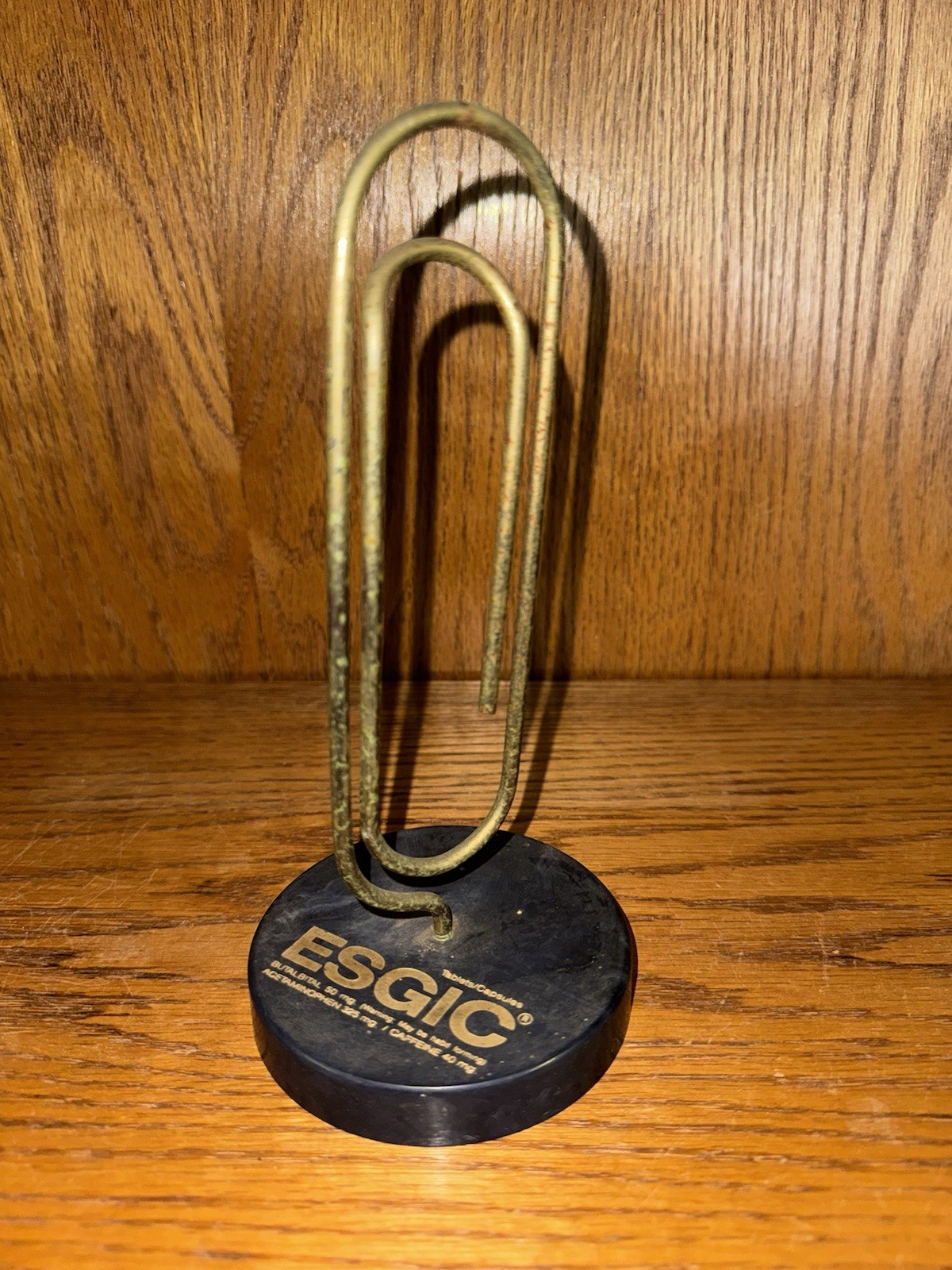 Advertising Medical ESGIC Vtg Promotional Big Paperclip Paperweight Drug Rep