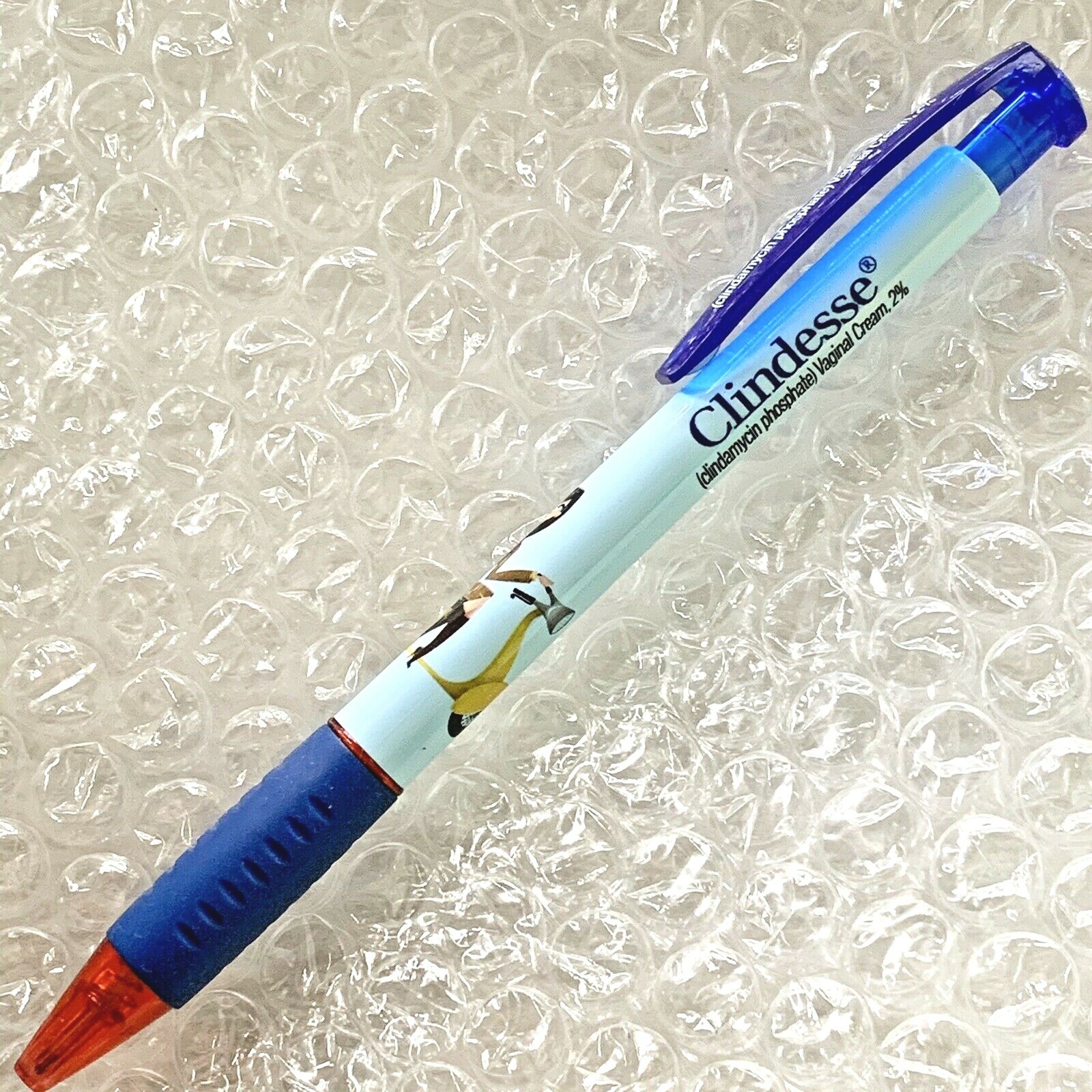 New Clindesse Pharmaceutical Plastic Drug Rep Pen~Girl on Scooter~*VERY RARE*