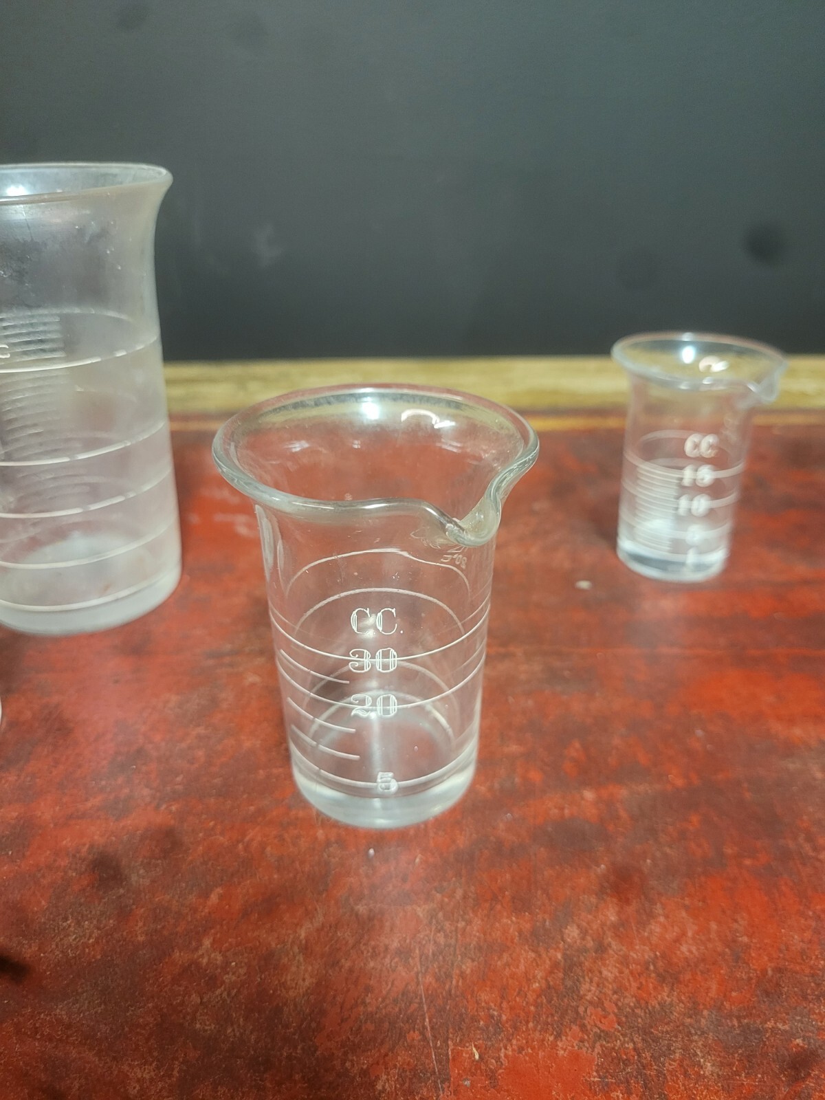 Vintage Nesting Measuring Cups Glass Metric Doctor Apothecary Medicine