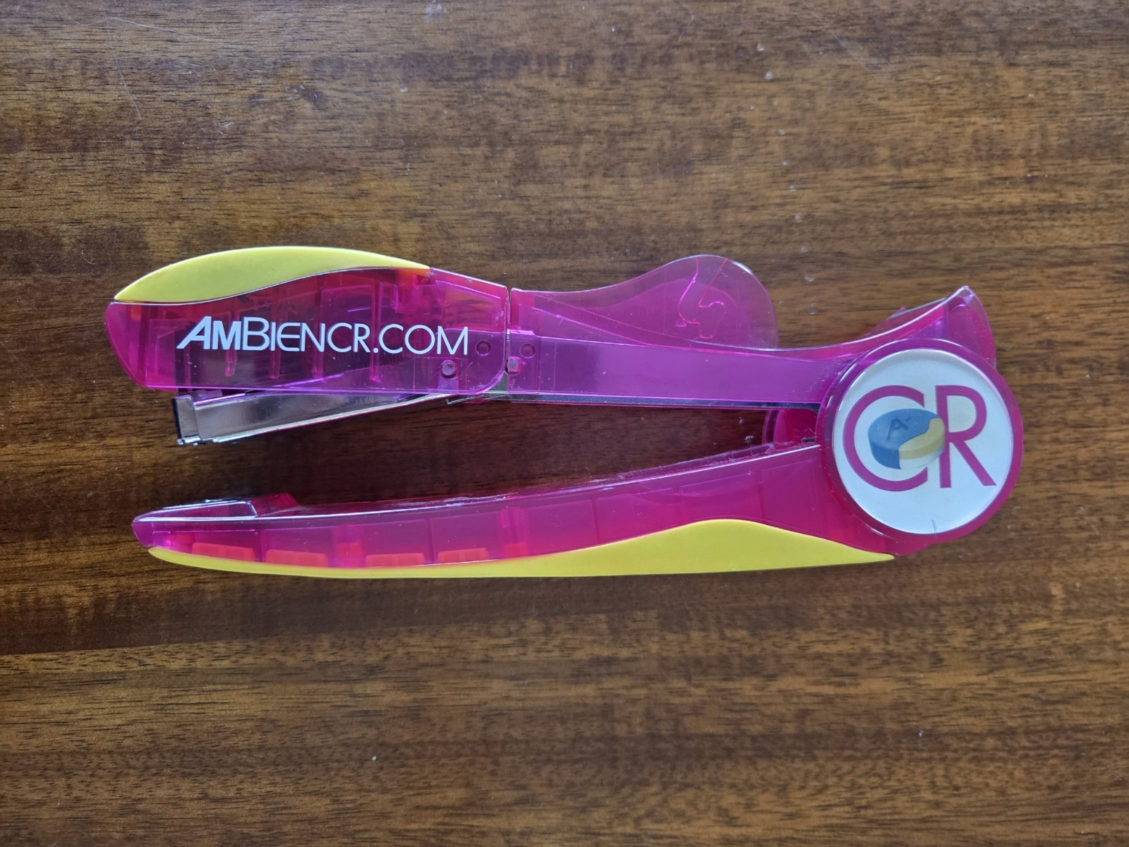 Ambien CR Pharmaceutical Drug Rep Advertising Stapler Tape Dispenser Pink Yellow