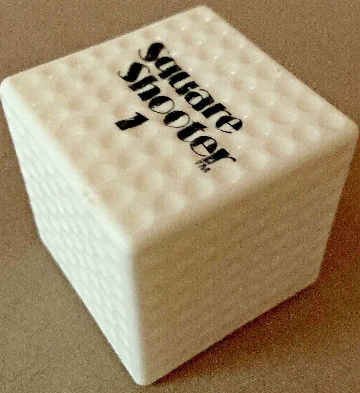 RARE VTG SQUARE SHOOTER 1 novelty SQUARE GOLF BALL CUBE w/ dimples gag gift LOOK