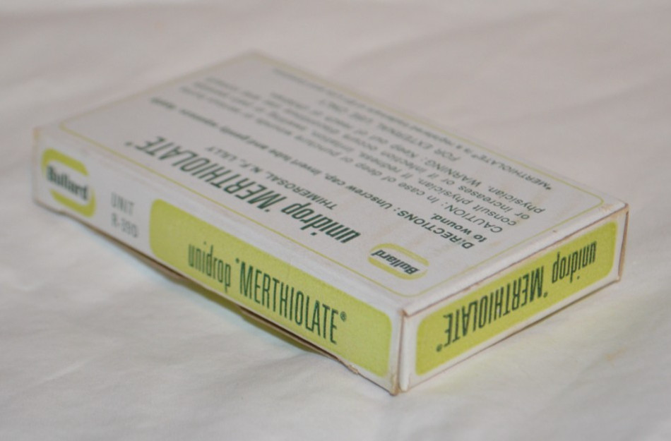 Vintage Bullard Merthiolate Box Empty Tubes First Aid Medicine Pharmacy Medical