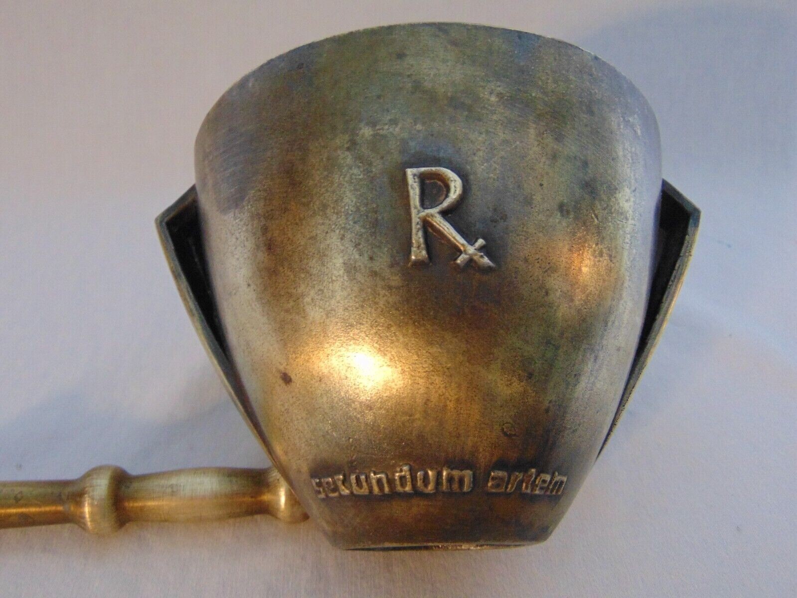 Mortar And Pestle Schering Pharmaceutical Class 1968 Vtg Brass Apothecary 4″
