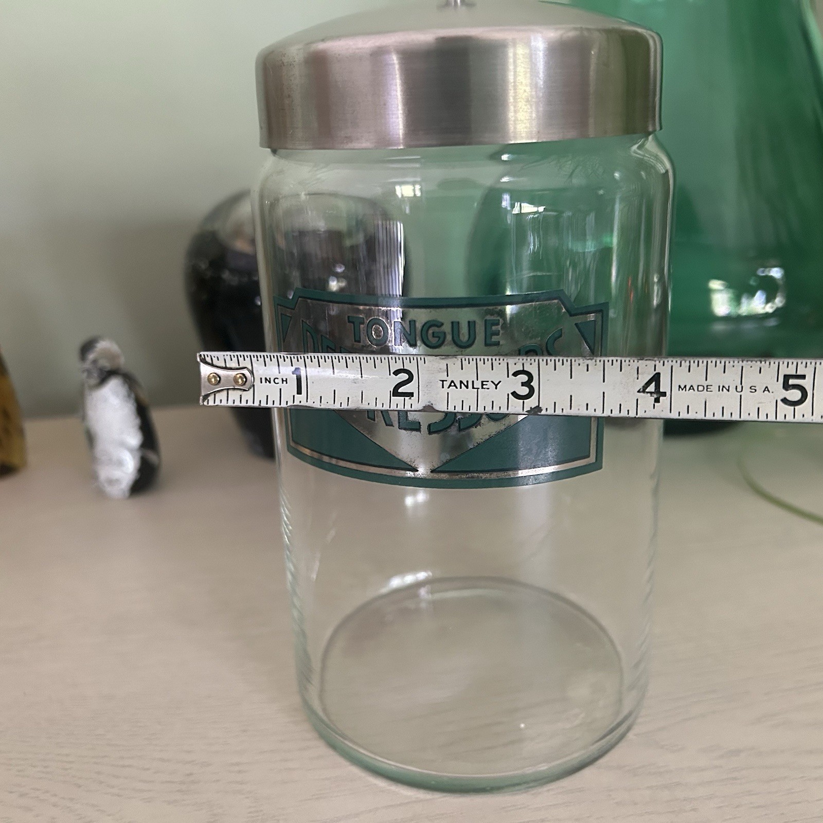 VTG Profex Medical Office Apothecary Jar w/ Lid Art Deco Tongue Depressors