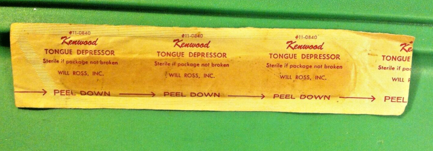 5x Large 🔥KENWOOD🔥 Vintage Wood Tongue Depressors Medical Pharmacy WILL ROSS