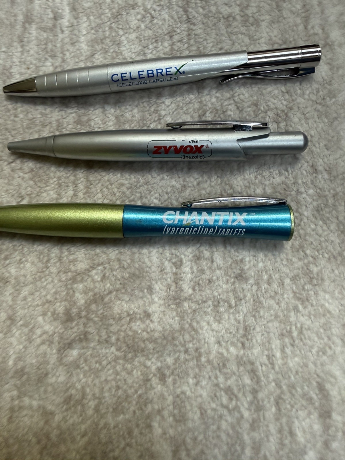 Drug Rep Pharmaceutical Promotional Vintage Pens Lot Celebrex Zyvox Chantix