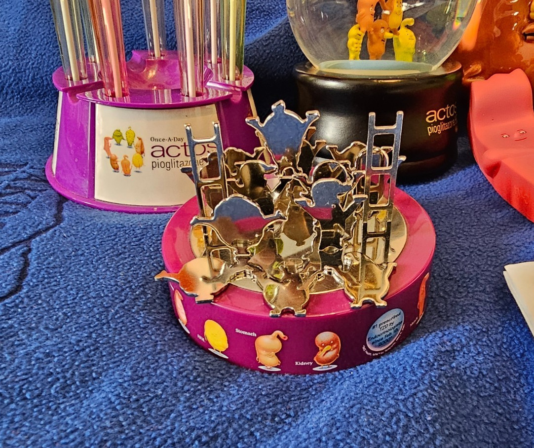 Actos Drug Rep Promo Items-Complete Set (Cups, Plushies, Atlas, Pens, etc)